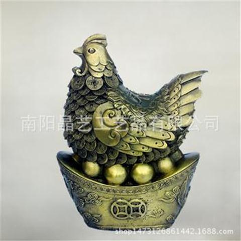 純銅招財(cái)送子雞 傳統(tǒng)工藝中的風(fēng)水吉祥擺件
